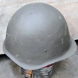 Halloween Costume ARMY Military Helmet Vintage Steel Metal Shell REAL Issued